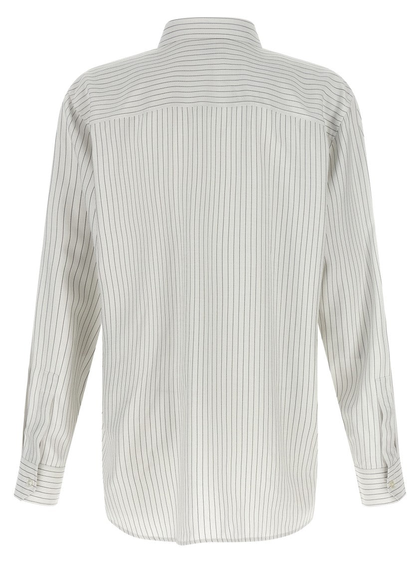 Saint Laurent 'Cassandre' Striped Viscose Shirt