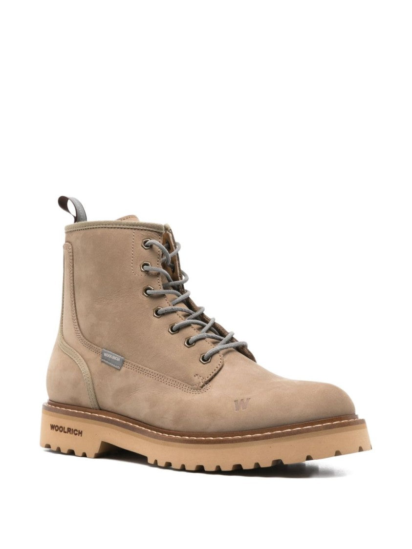 Woolrich Leather Ankle Boots With Lace-Up Design