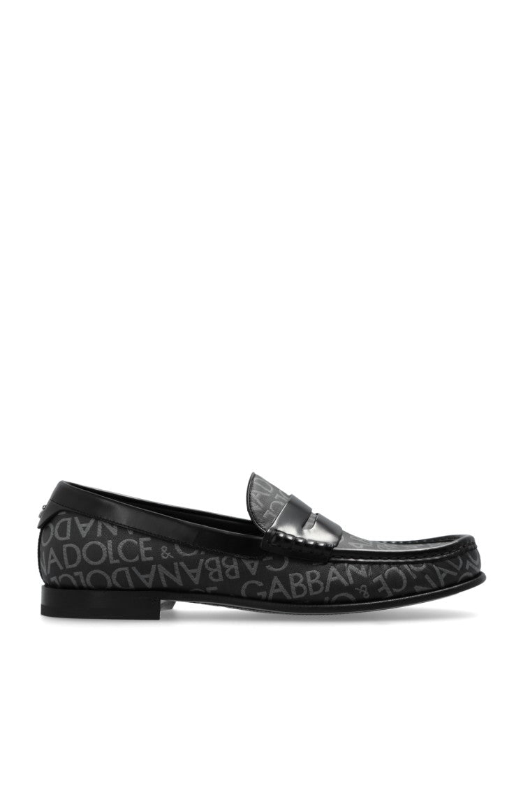 Dolce & Gabbana Elegant Low-Profile Leather And Canvas Loafers