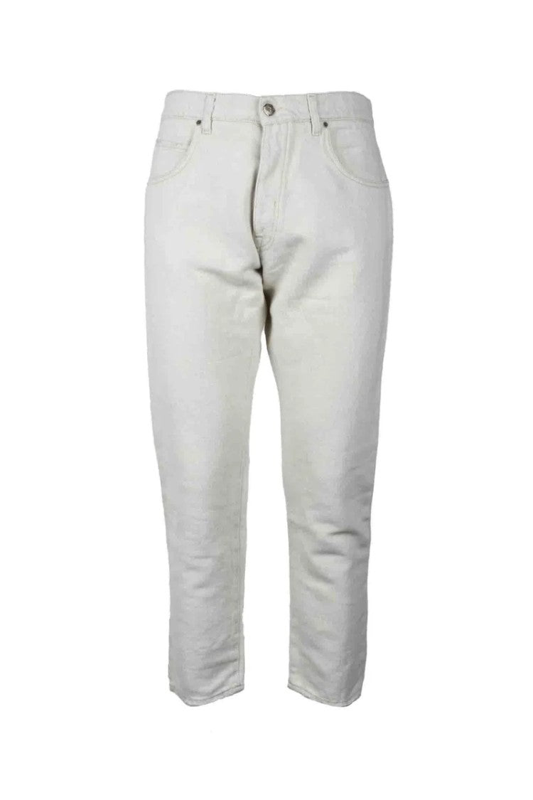 Two Men Beige Hemp Cotton Jeans