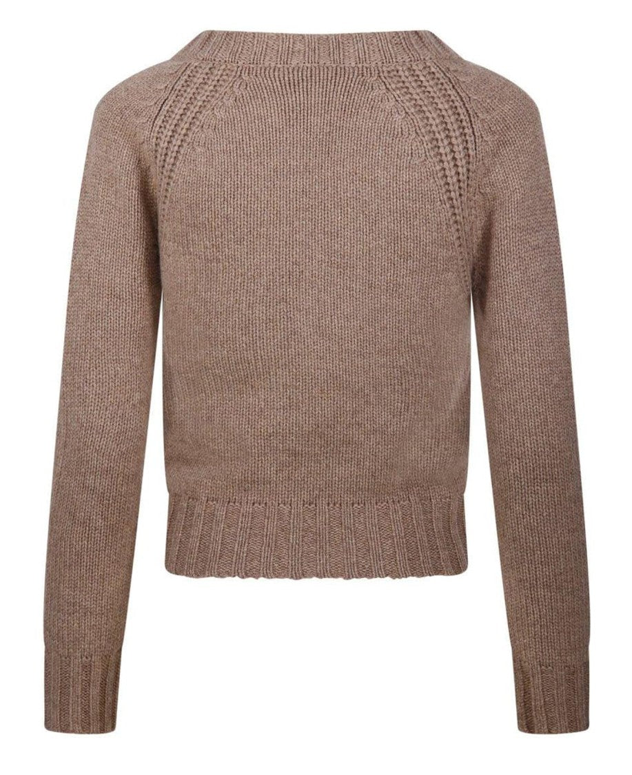 Max Mara V-Neck Cable Knit Cashmere Sweater From Max Mara