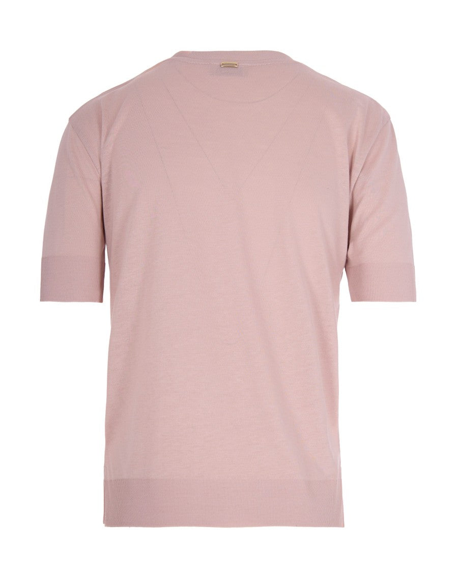 Herno Short-Sleeve Knit Top With Ribbed Details