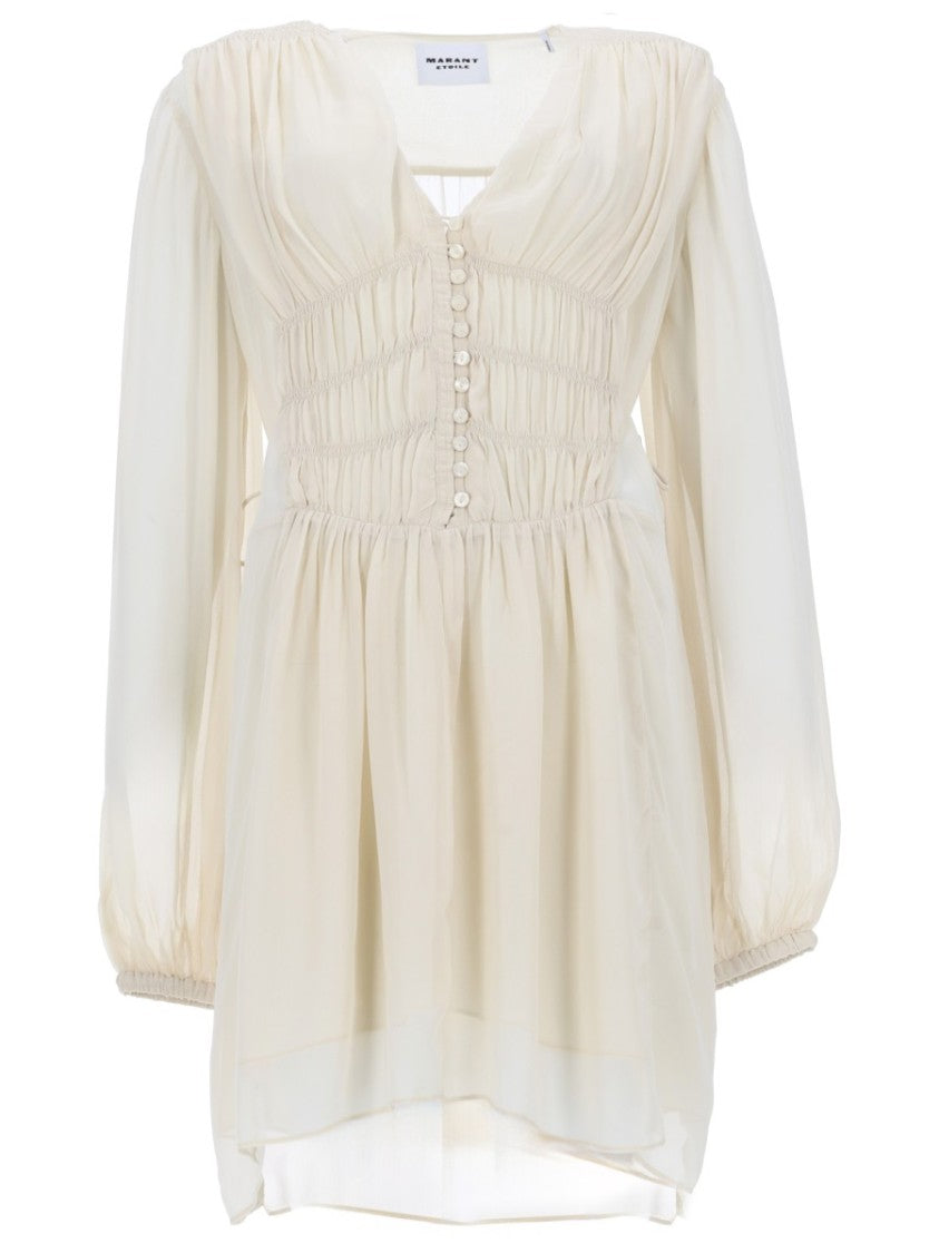 Isabel Marant Étoile Loriena Gathered Ruched Viscose Dress