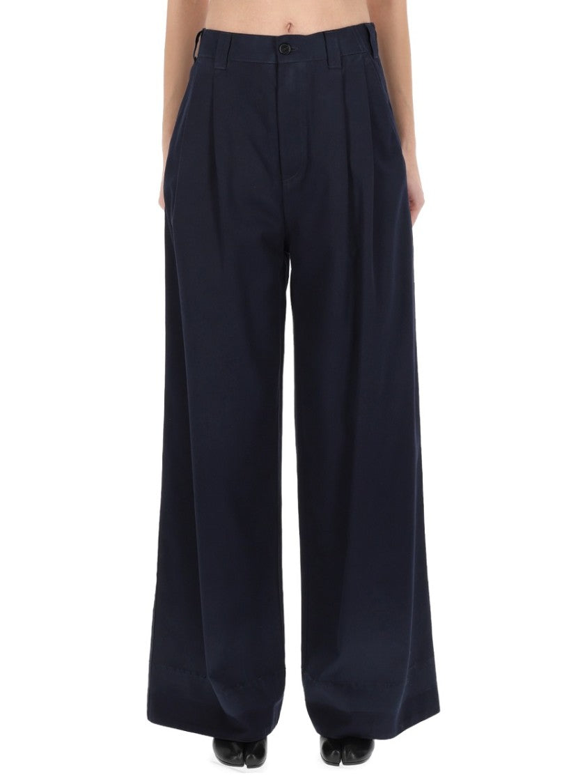 Maison Margiela Polyester-Blend High Waisted Wide-Leg Chinos
