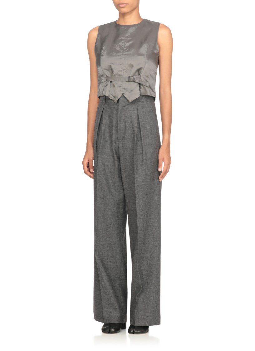 Mm6 By Maison Margiela Viscose Gilet With Rear Zip Fastening And Adjustable Straps