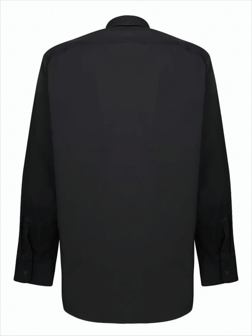 Prada Minimalist Black Long-Sleeve Shirt With Button-Down Front