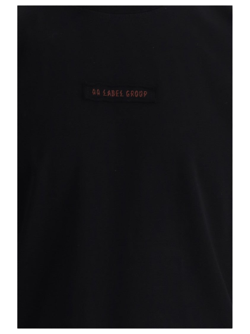 44 Label Group Black Graphic Print Crew Neck Cotton T-Shirt