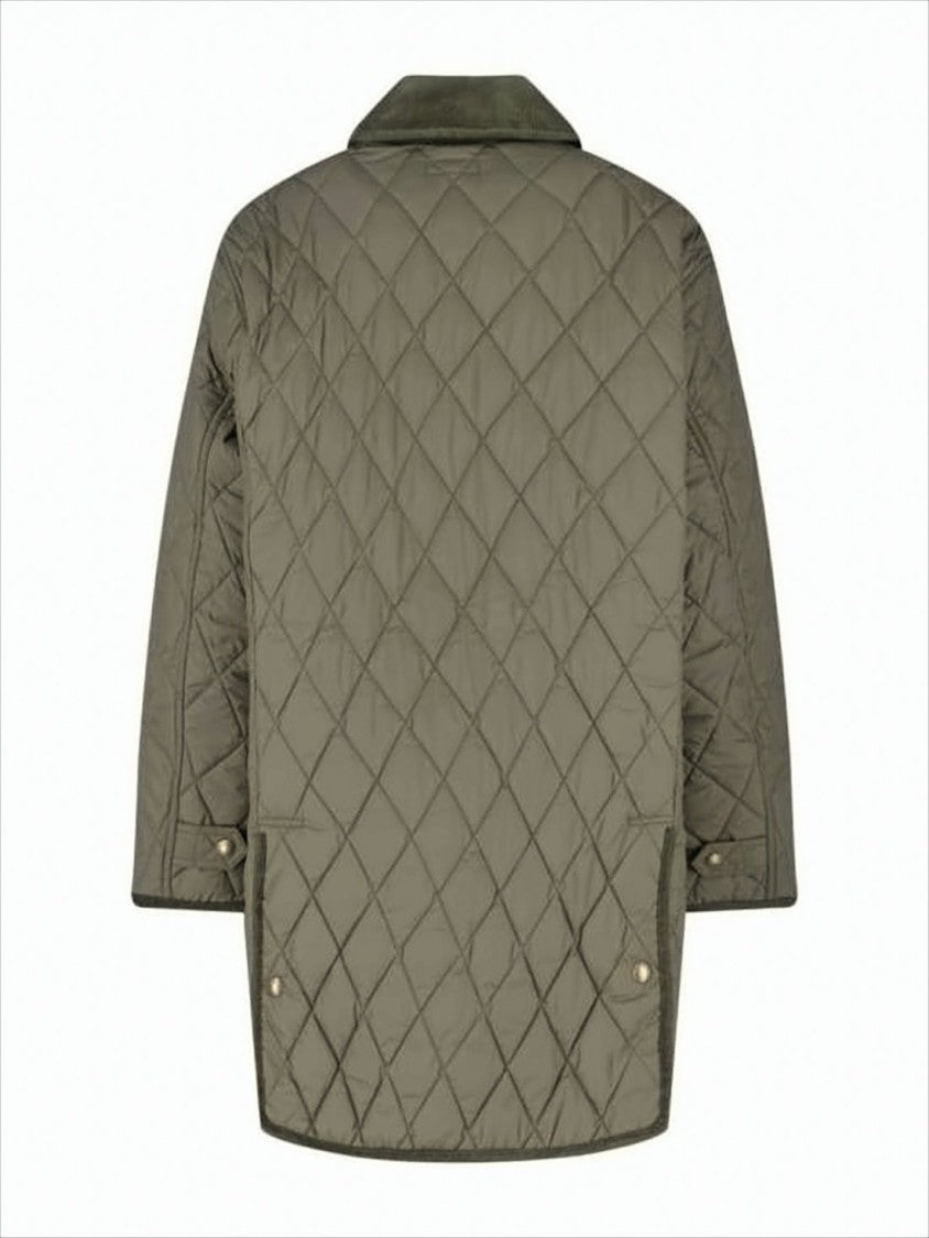 Polo Ralph Lauren Quilted Coat With Corduroy Collar And Relaxed Fit