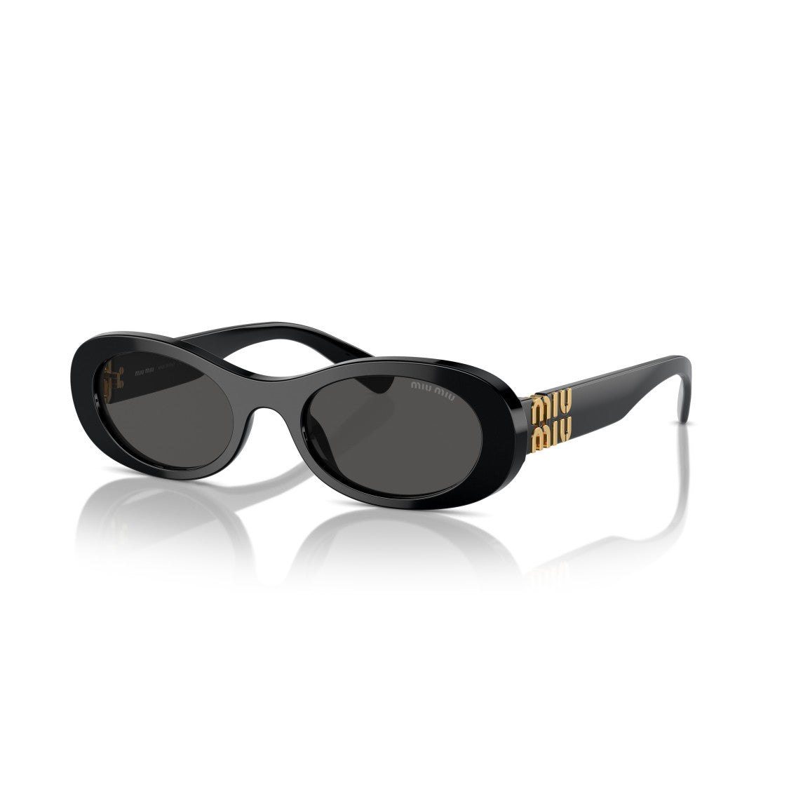 Miu Miu 0Mu 06Zs Oval-Frame Black Acetate Sunglasses