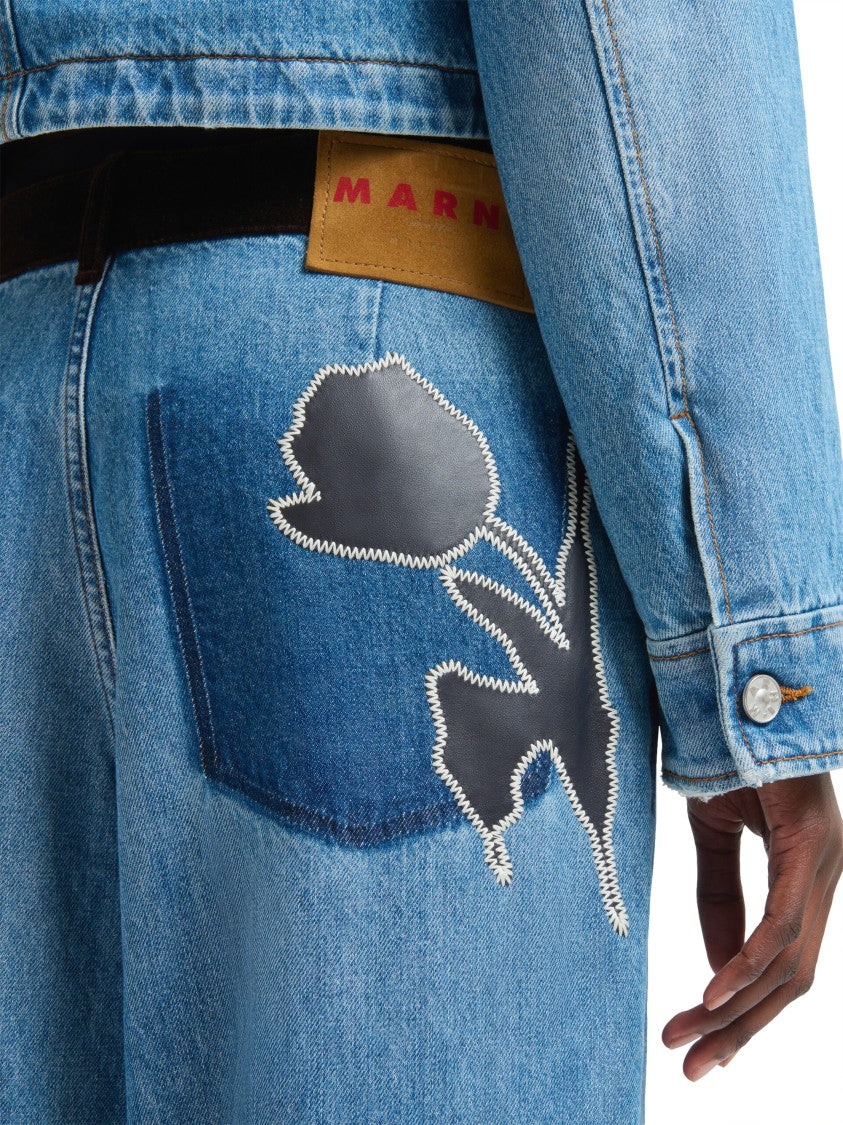 Marni Light Blue Wide-Leg Trousers