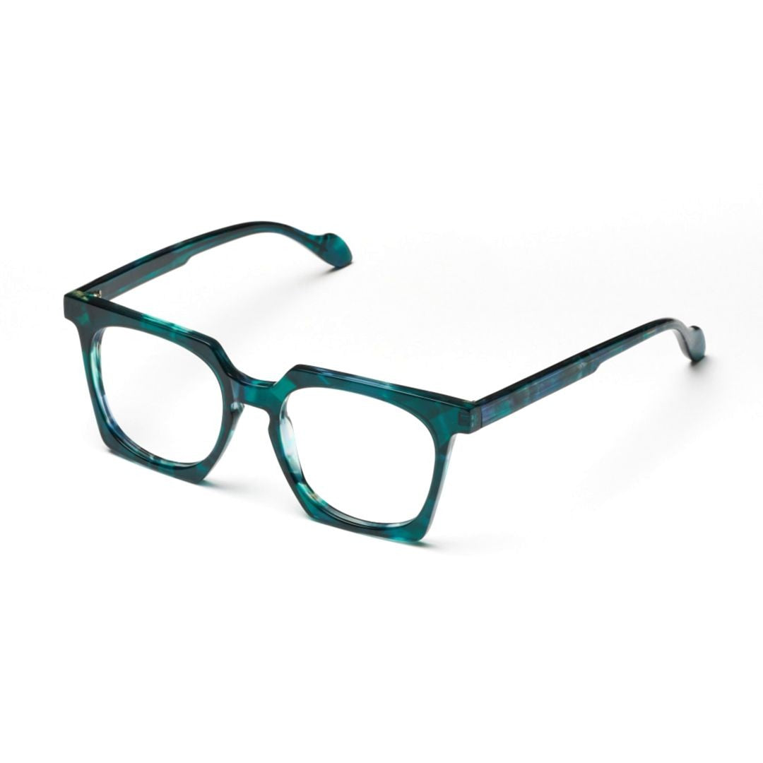 Kador Maya Light Translucent Teal Square Frame Sunglasses