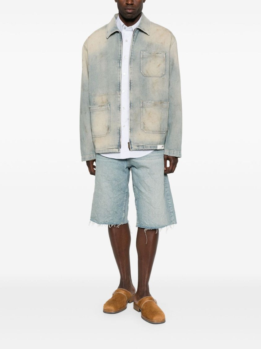 Golden Goose Light Blue Zip-Fastening Shirt With Utility Pockets