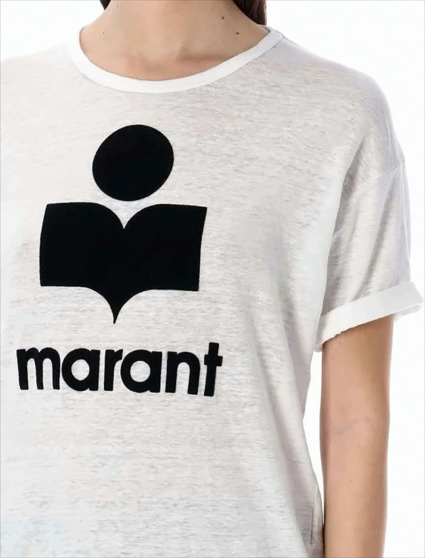Isabel Marant Linen Graphic Logo T-Shirt