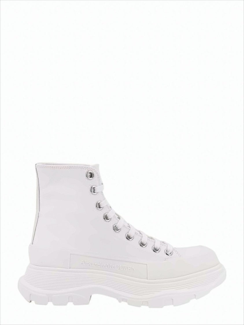 Alexander Mcqueen High-Top Canvas Boots With Textured Sole