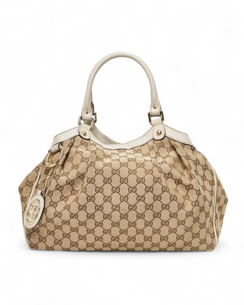 Gucci Small Gg Supreme Sukey In White
