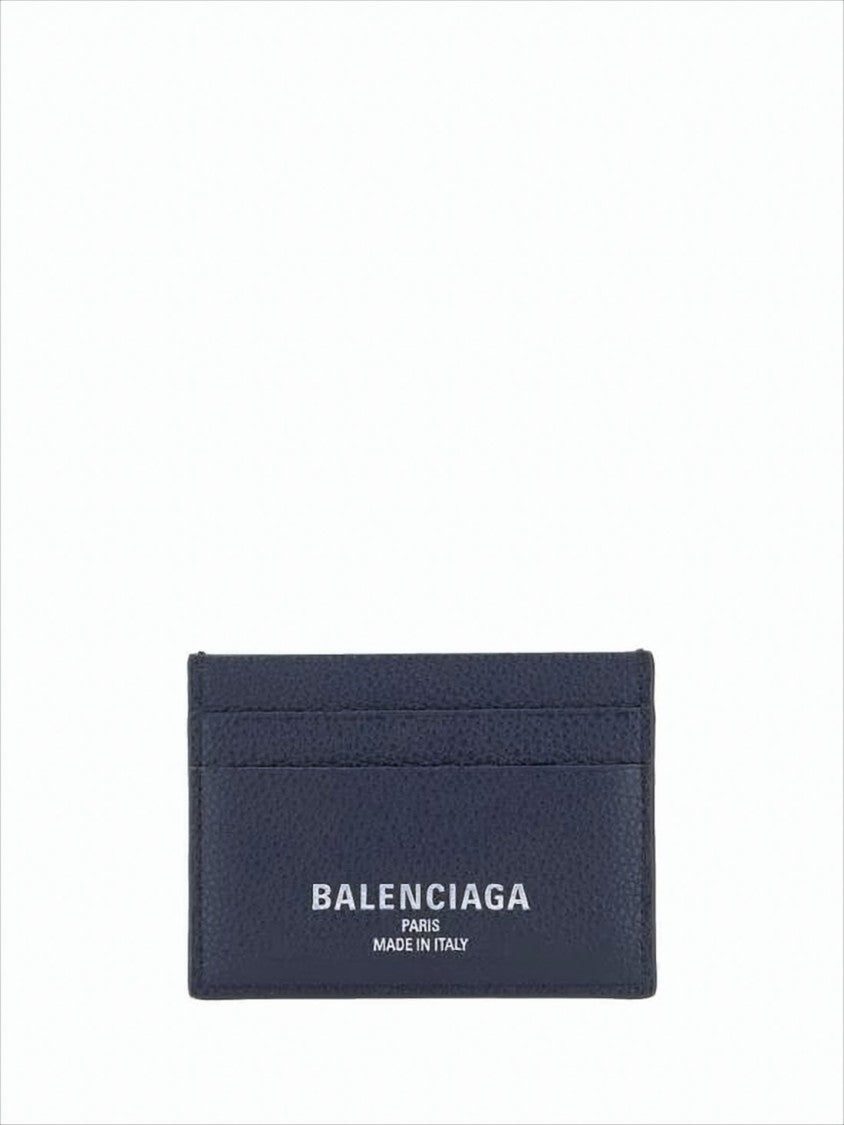 Balenciaga Textured Calf Leather Card Wallet With Branding