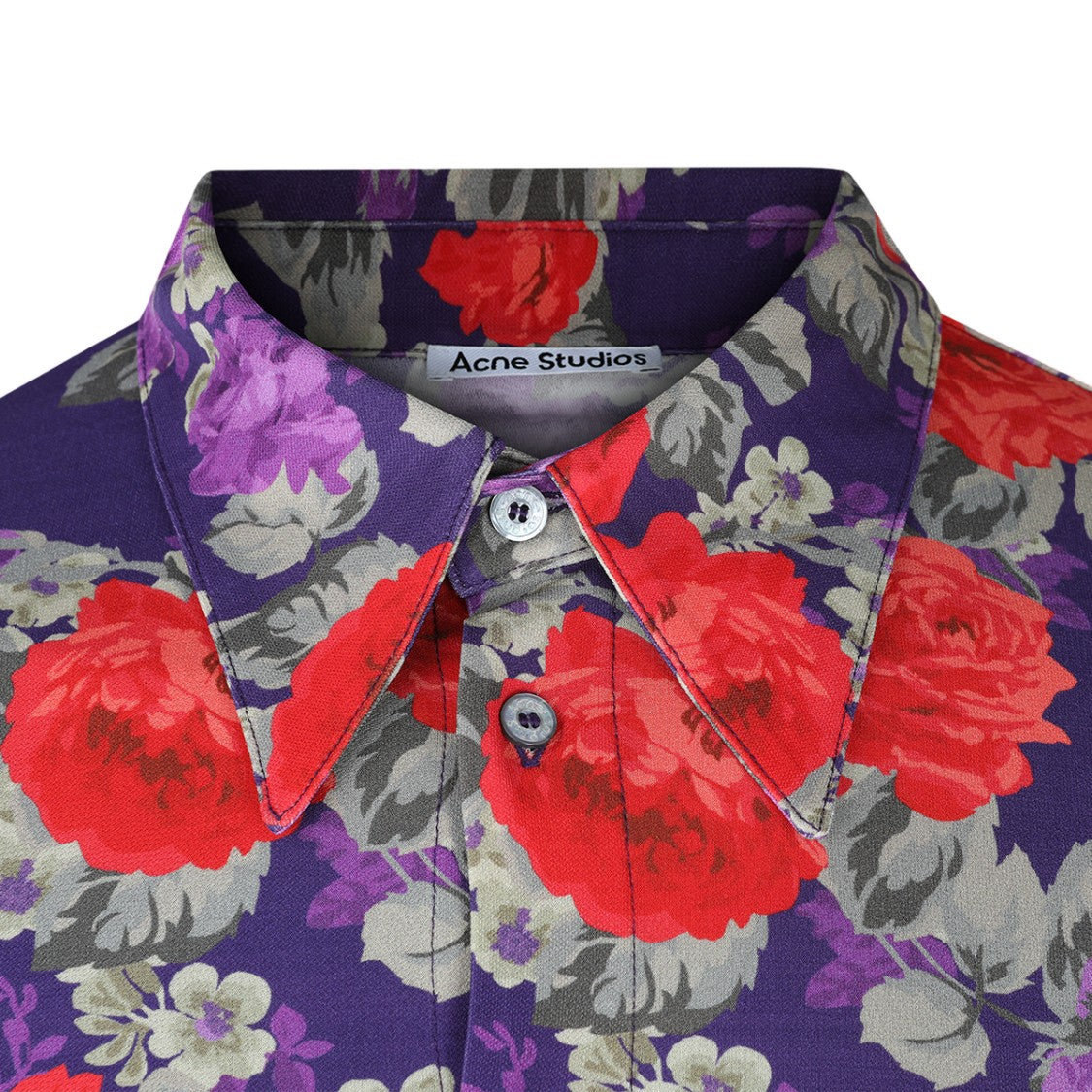 Acne Studios Floral Patterned Button-Down Long Sleeve Shirt