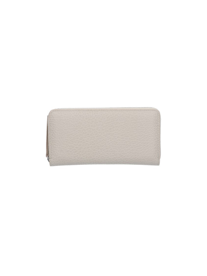 Maison Margiela Grey Four Stitches Textured Leather Wallet