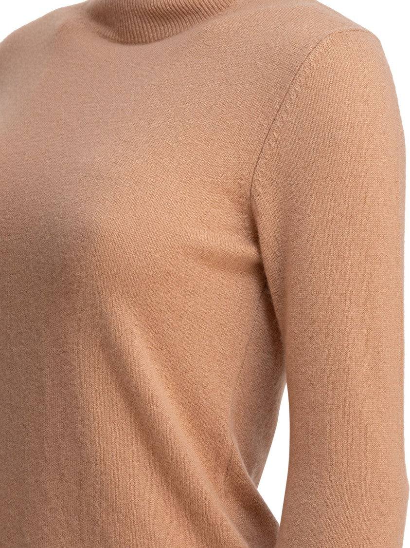Kangra Beige Cashmere Knitwear With High Turtleneck