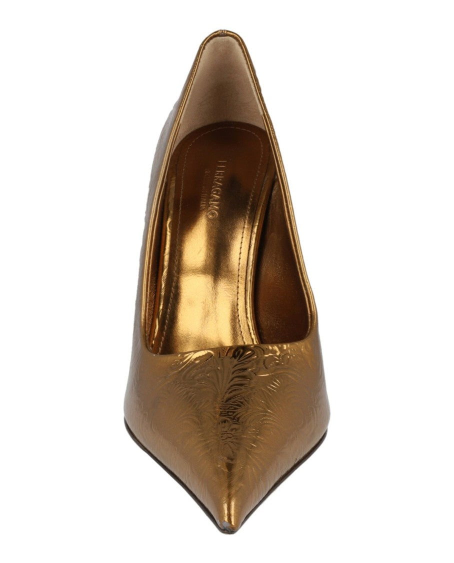 Ferragamo Embossed Floral Eva Pumps