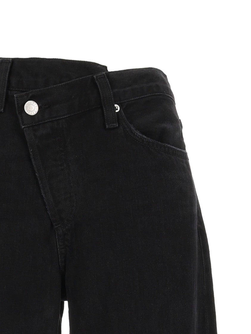 Agolde High-Waisted Patchwork Tapered Jeans With Curved Leg Design