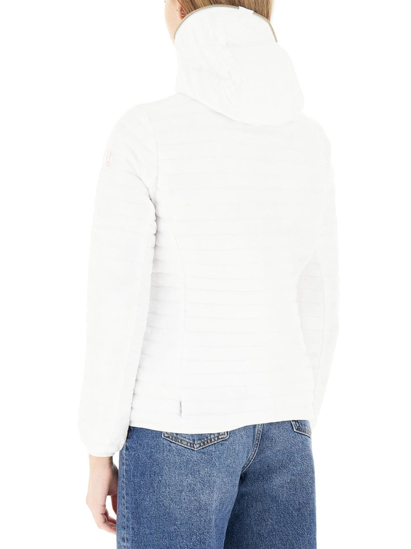 Save The Duck White Alexa Fitted Quilted Short Jacket