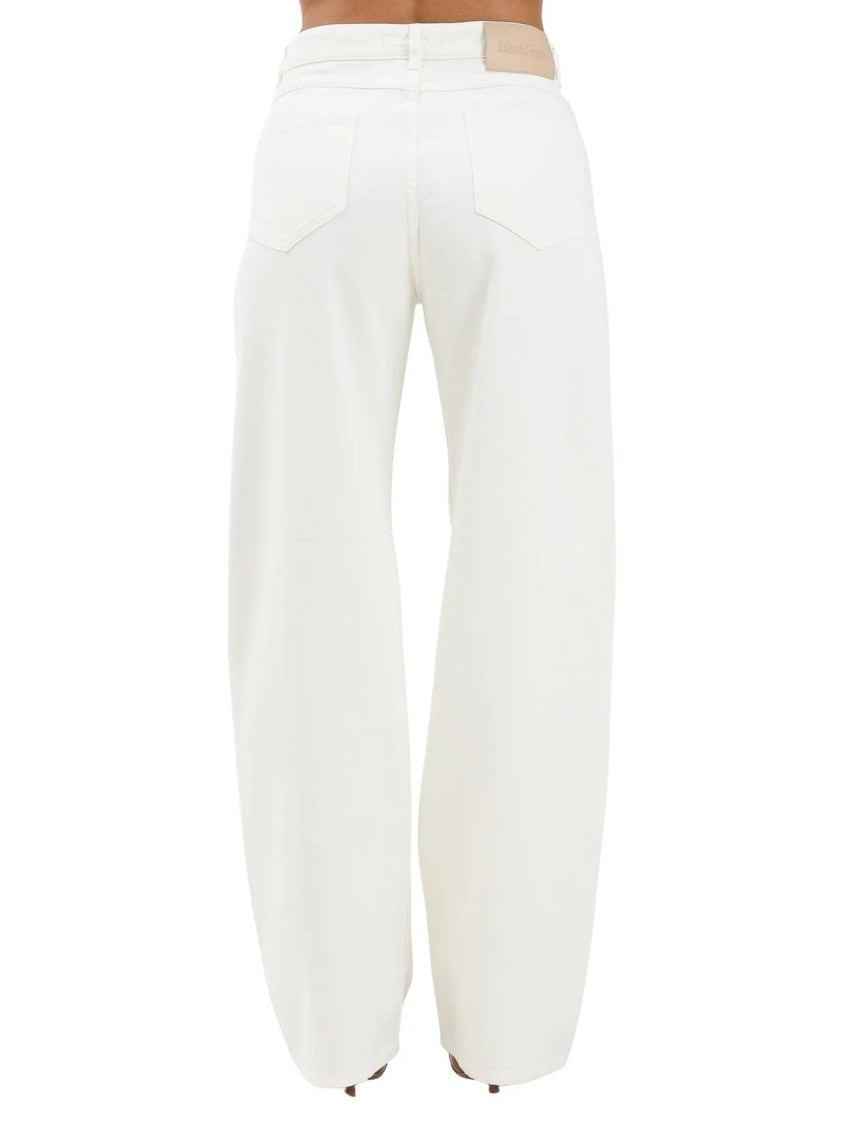 Max Mara White Cotton Wide-Leg Jeans