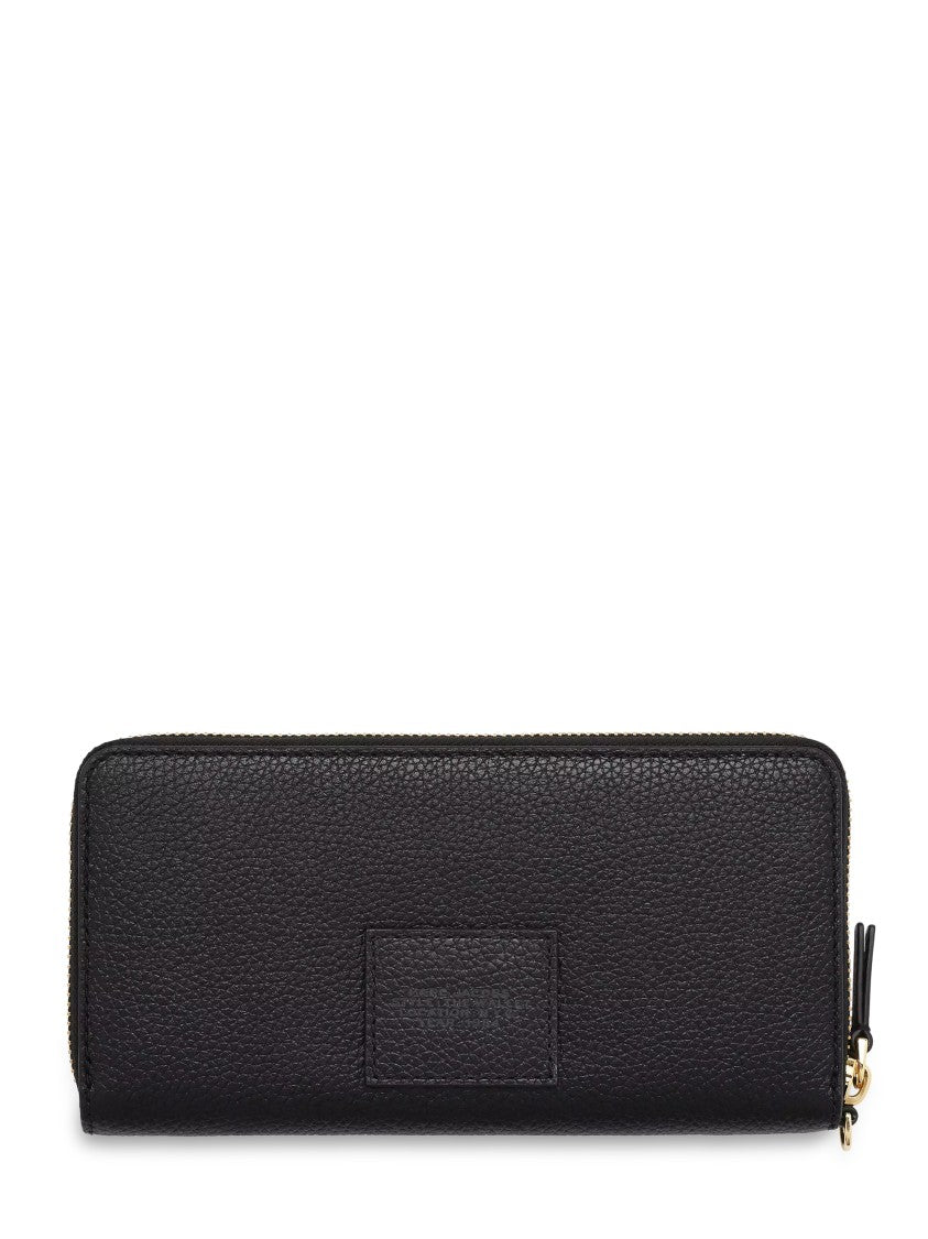 Marc Jacobs Continental Black Cow Leather Wallet With Multiple Compartments
