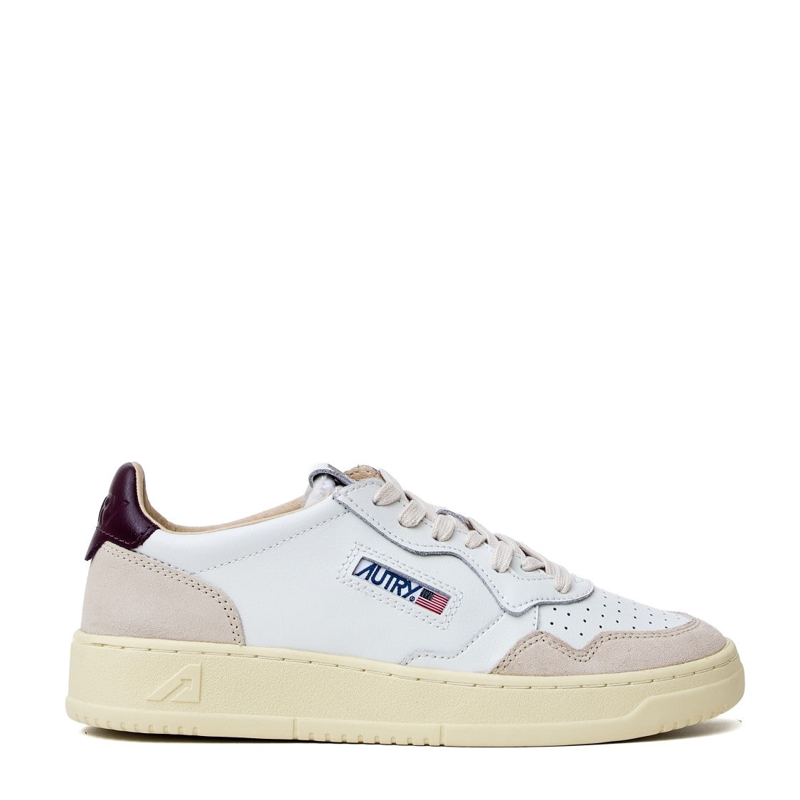Autry White Fig Medalist Low Suede Sneakers