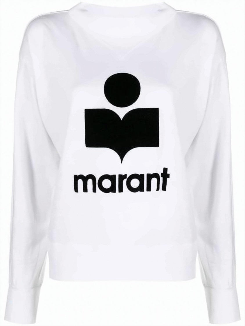 Isabel Marant Relaxed Fit Long-Sleeve Linen Top With Graphic Logo
