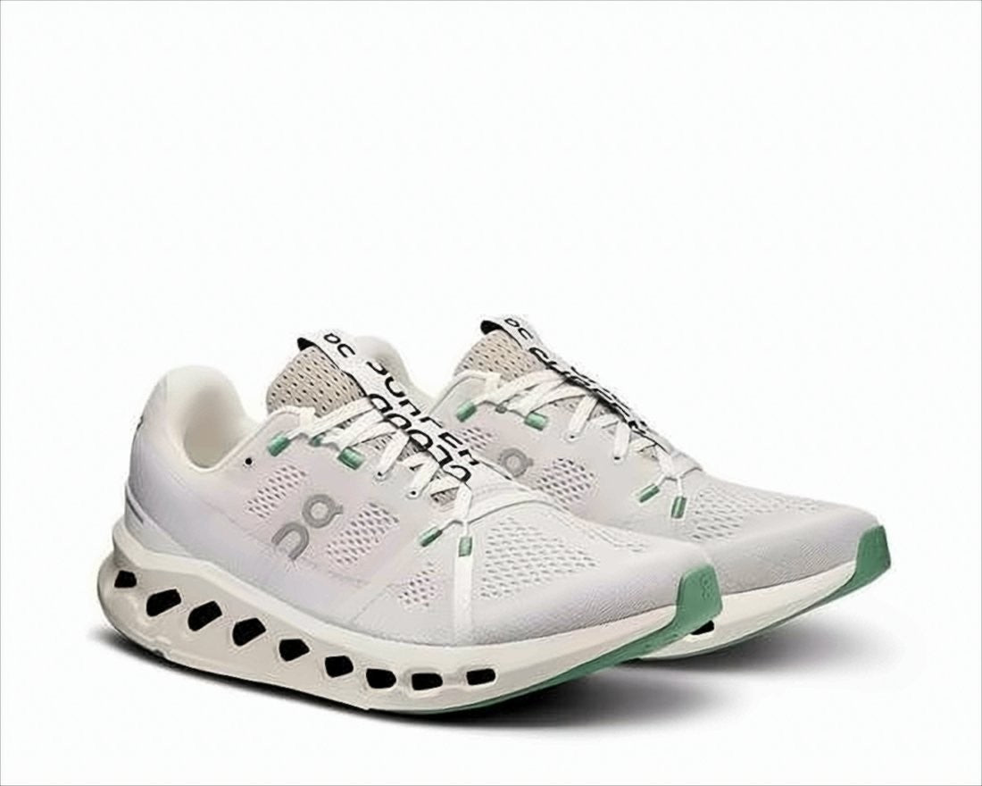 On Running Sleek White Sneakers With Breathable Mesh Upper And Cushioned Sole