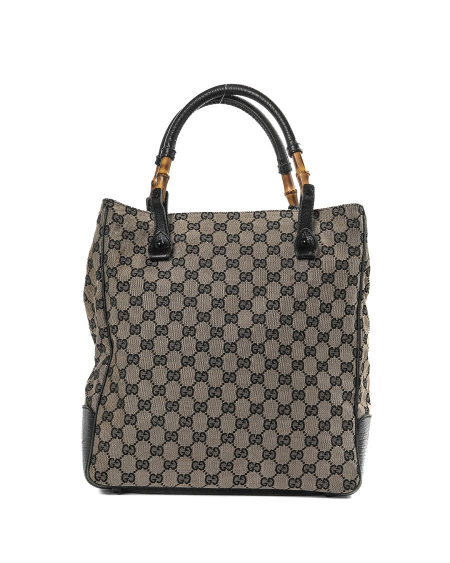 Gucci Gg Supreme Bamboo Medium Vertical Tote Bag