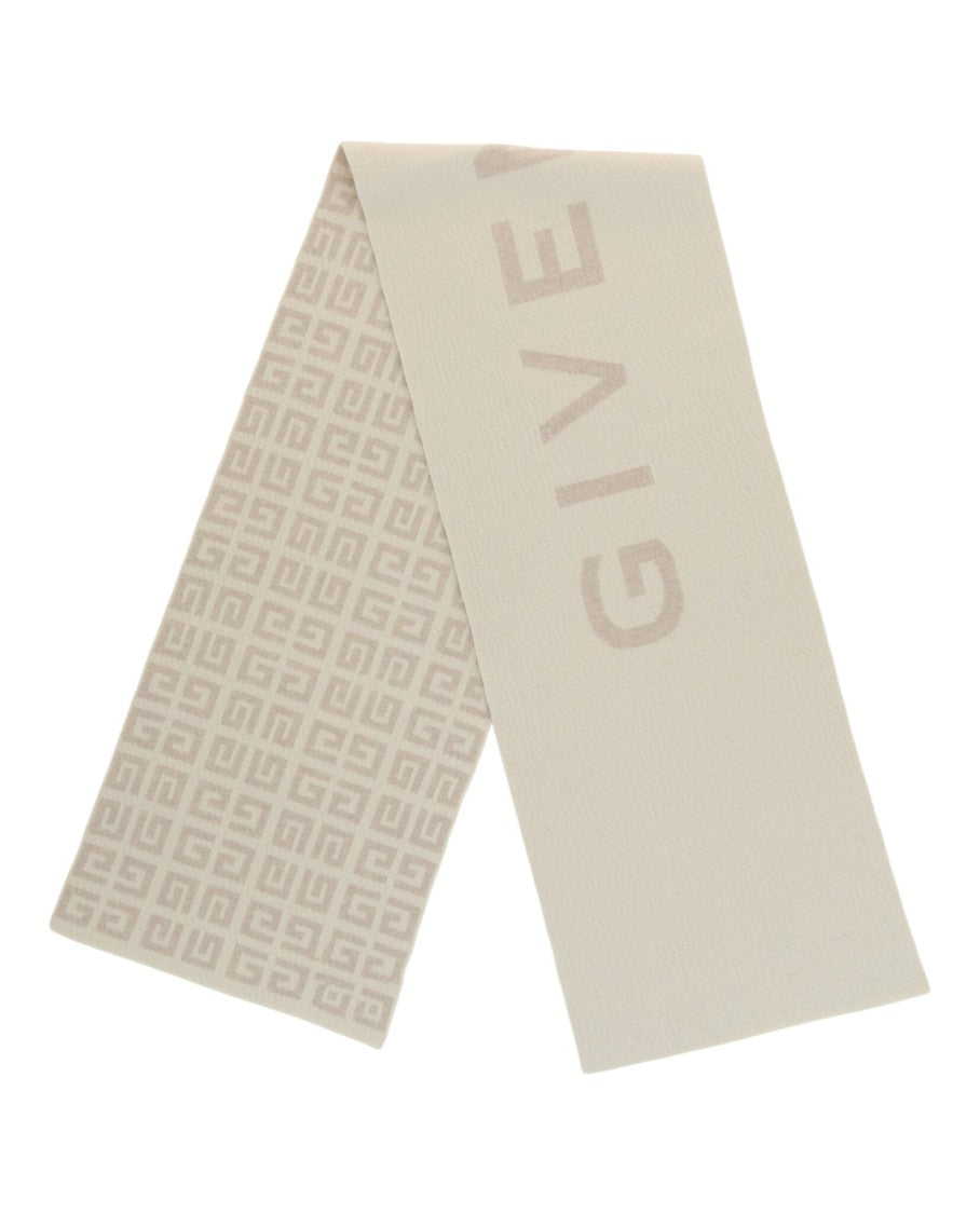 Givenchy Reversible Logo Wool Scarf With Signature 4G Pattern