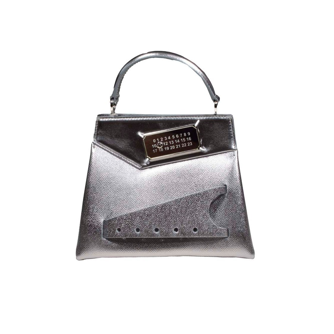 Maison Margiela Small Snatched Silver Leather Handbag