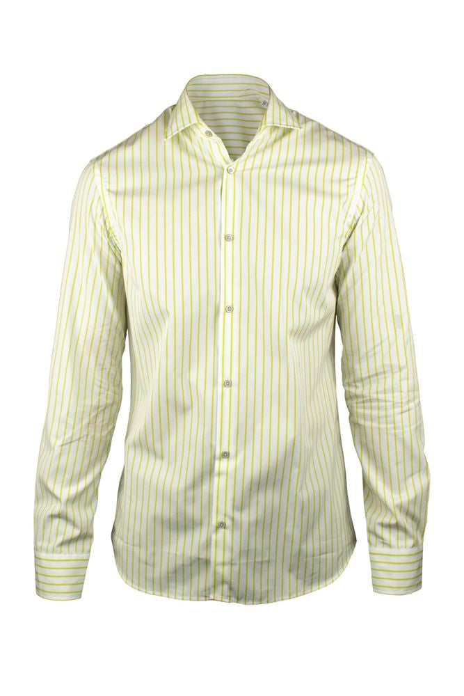 Moorer Slim Fit Striped White Shirt