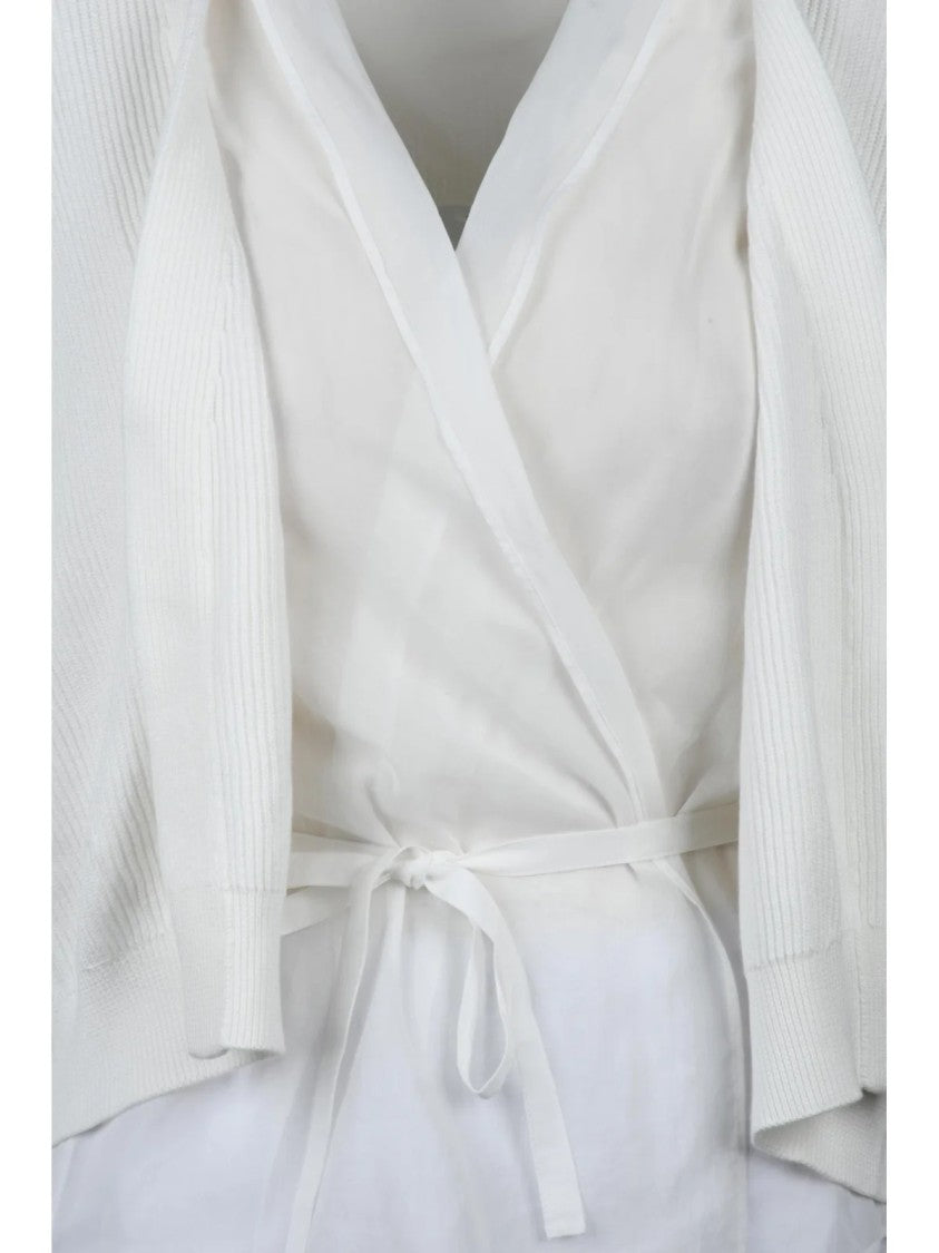 Brunello Cucinelli Open Cotton Cardigan - White