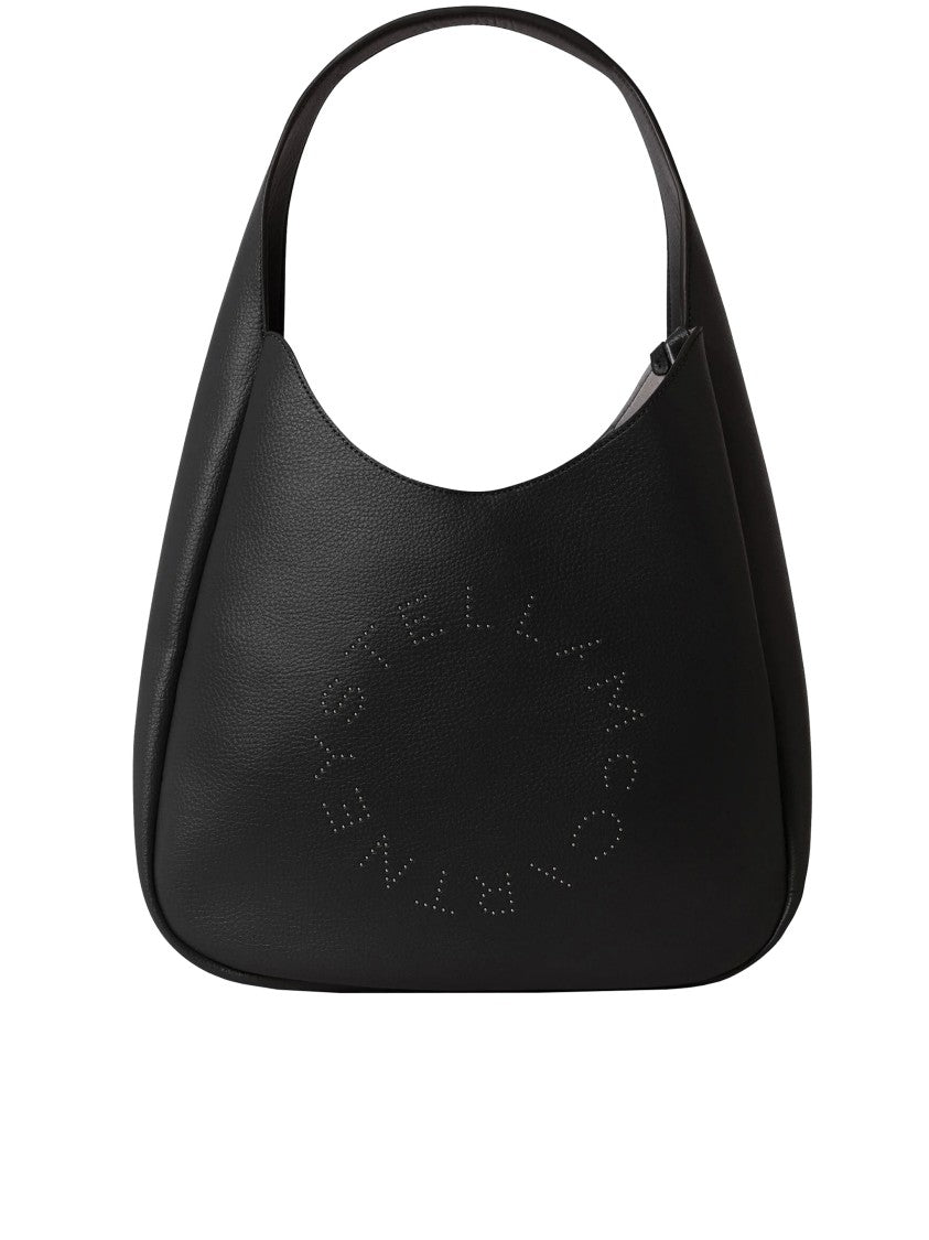 Stella Mccartney Black Large Hobo Eco Grainy Shoulder Bag