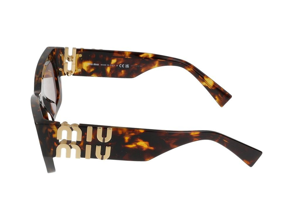 Miu Miu Tortoiseshell Acetate Oversized Square Sunglasses