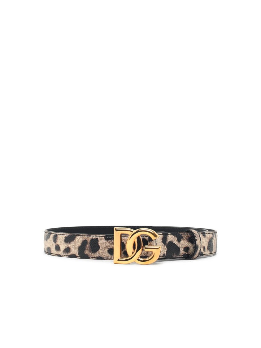 Dolce & Gabbana Leopard D Leather Belt