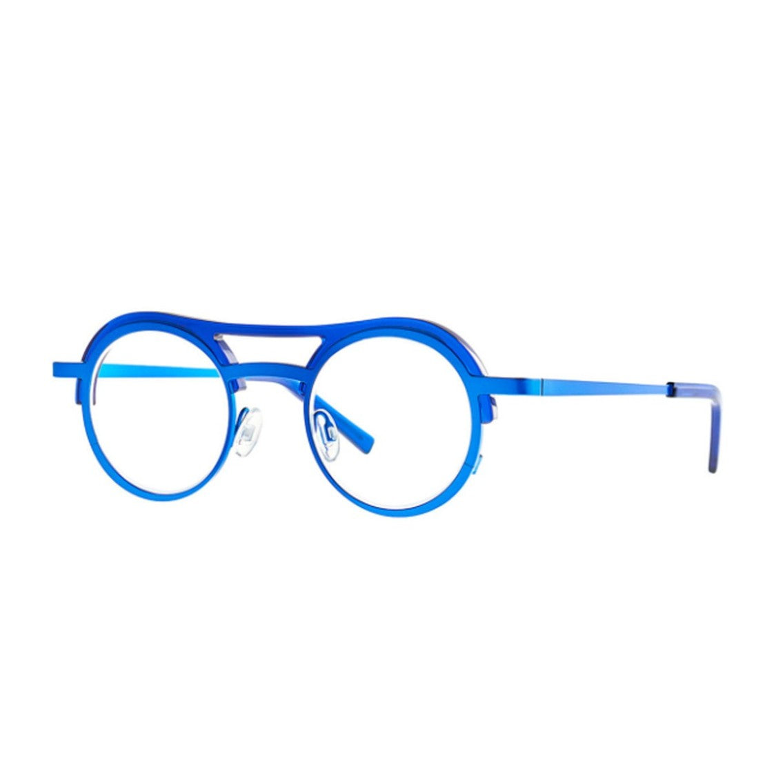 Theo Eyewear Blue Flat Hazelnut Titanium Sunglasses