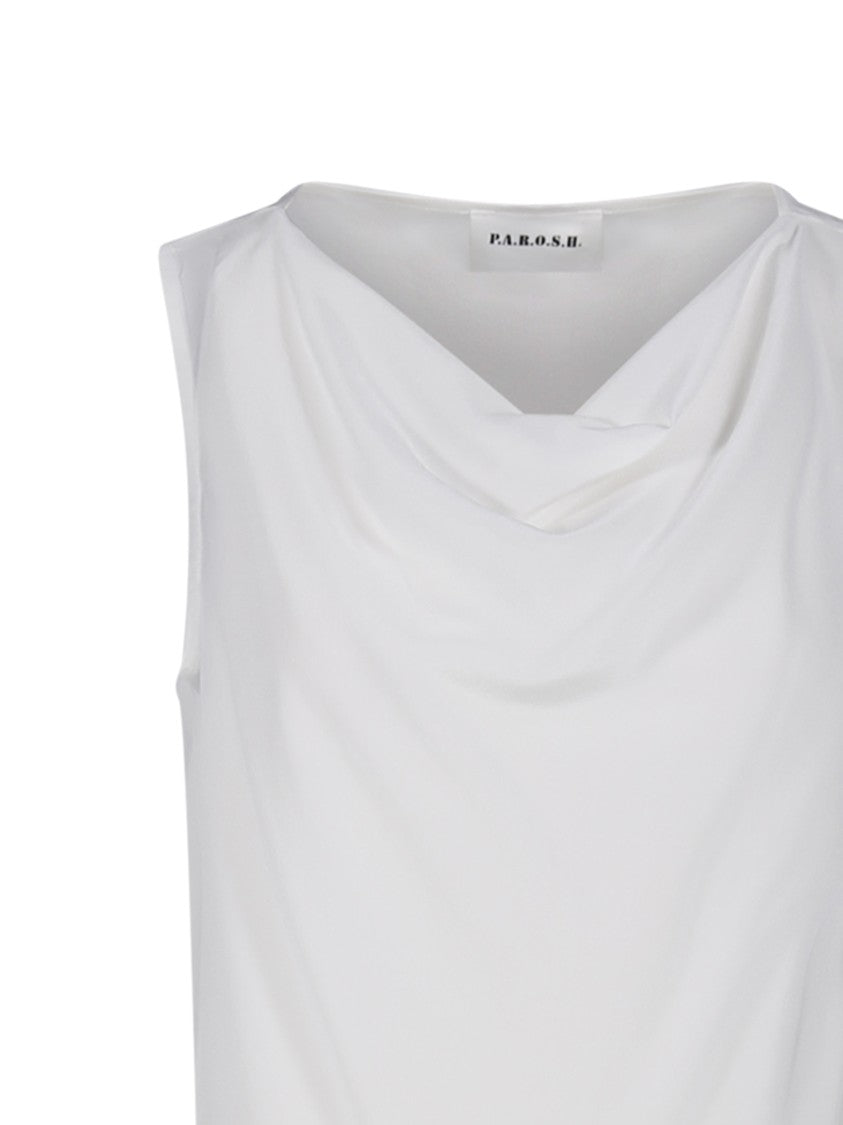 Parosh Draped Neckline Silk Blouse