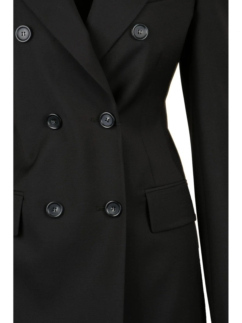 Sportmax Black Virgin Wool Double-Breasted Jacket