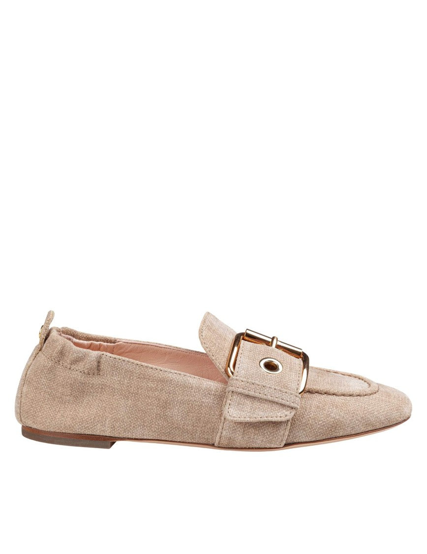 Agl Mayan Leather Moccasin With Decorative Buckle