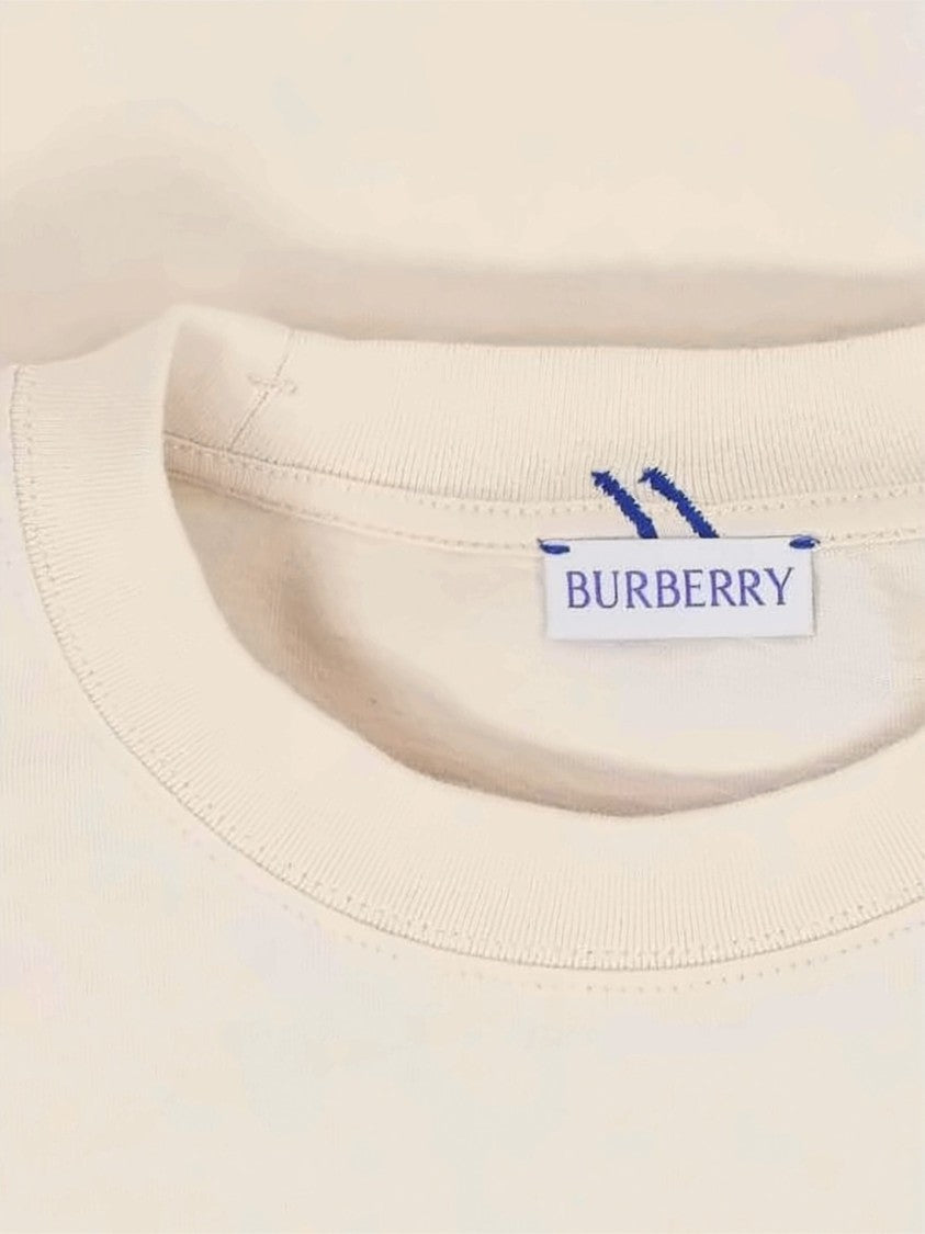 Burberry Minimalist Beige Short-Sleeve T-Shirt With Subtle Stitch Detailing