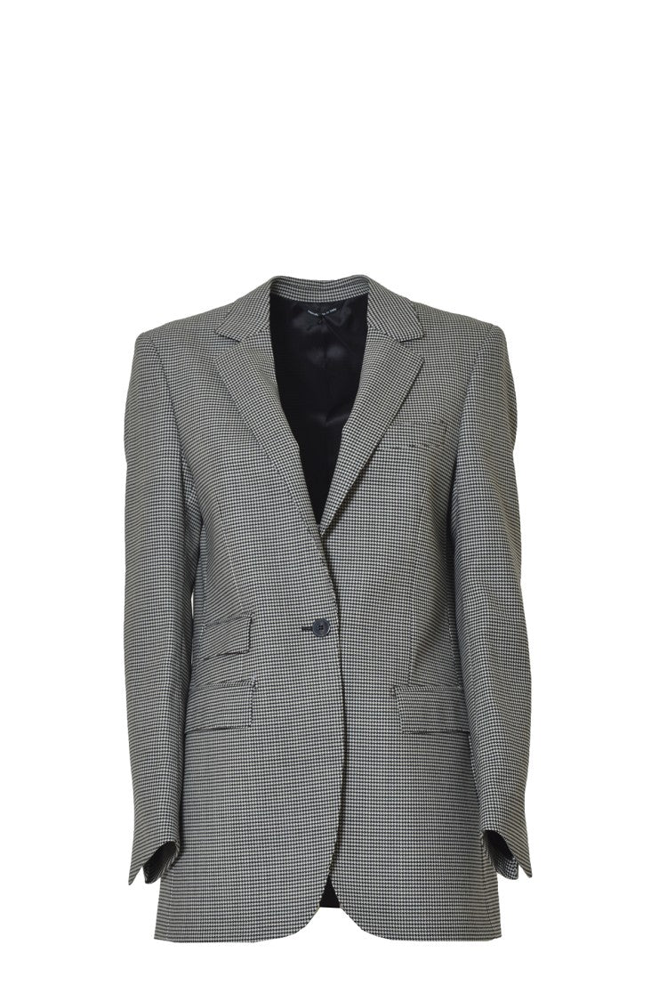 Tonello Straight Pied-De-Poule Virgin Wool Twill Blazer