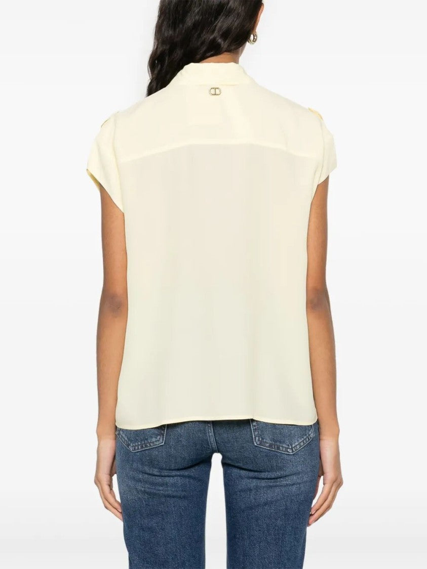 Twin-Set Relaxed-Fit Short Sleeve Shirt With Classic Collar