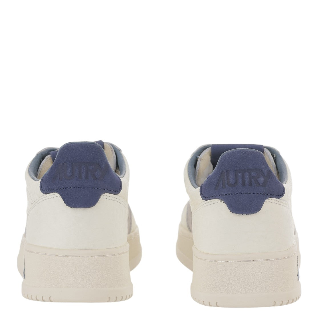Autry Navy Contrast Heel Leather Sneakers