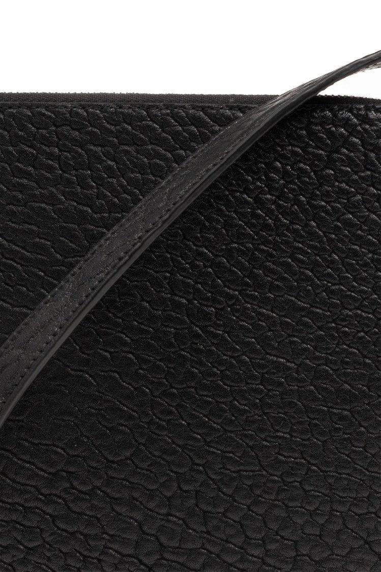 Burberry Textured Leather Clutch With Scalloped Edge