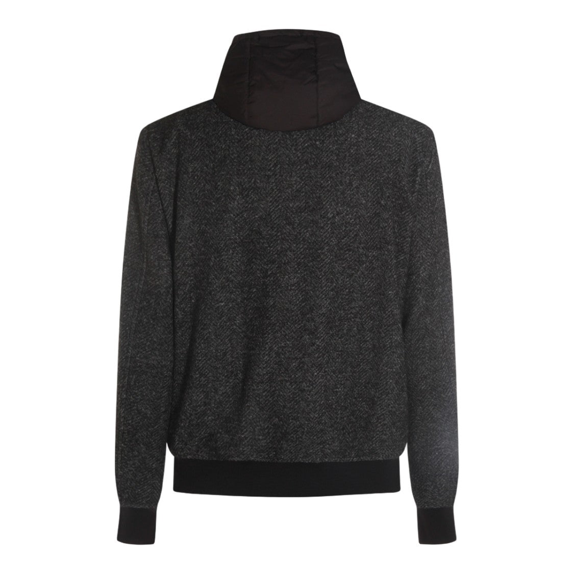 Canali Textured Dark Grey Herringbone Jacket