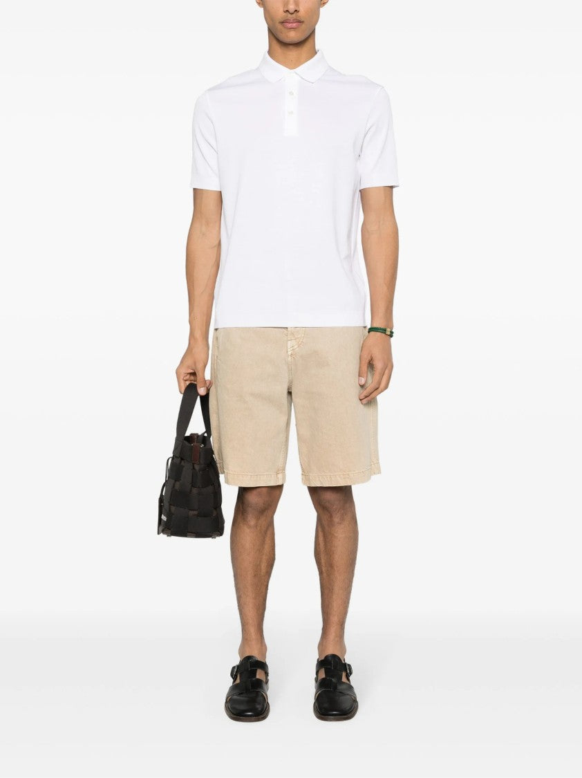 Herno White Cotton Knitted Polo Shirt